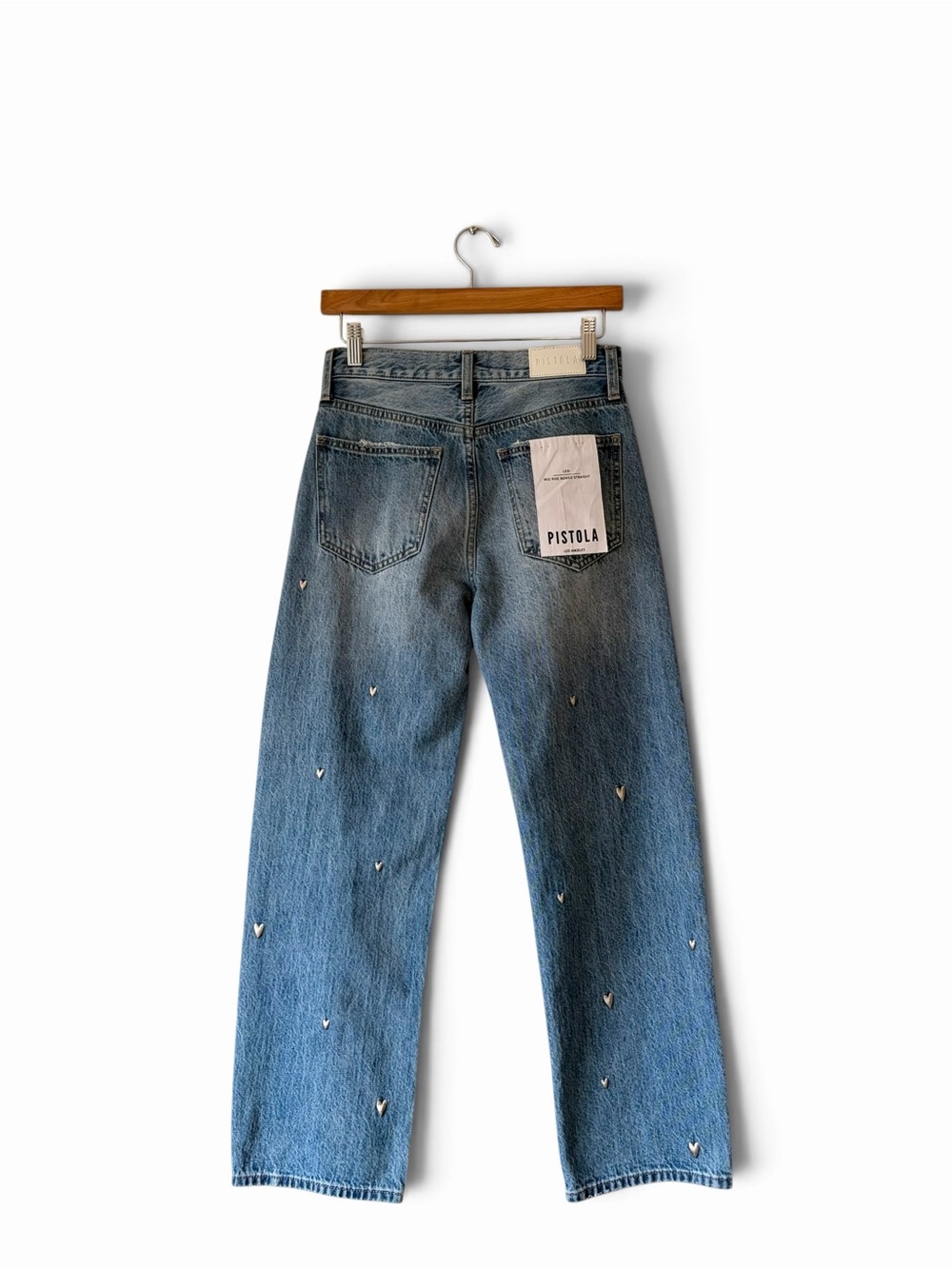 PISTOLA LEXI MID RISE BOWED STRAIGHT JEAN - CONFETTI VINTAGE - Picture 8 of 15